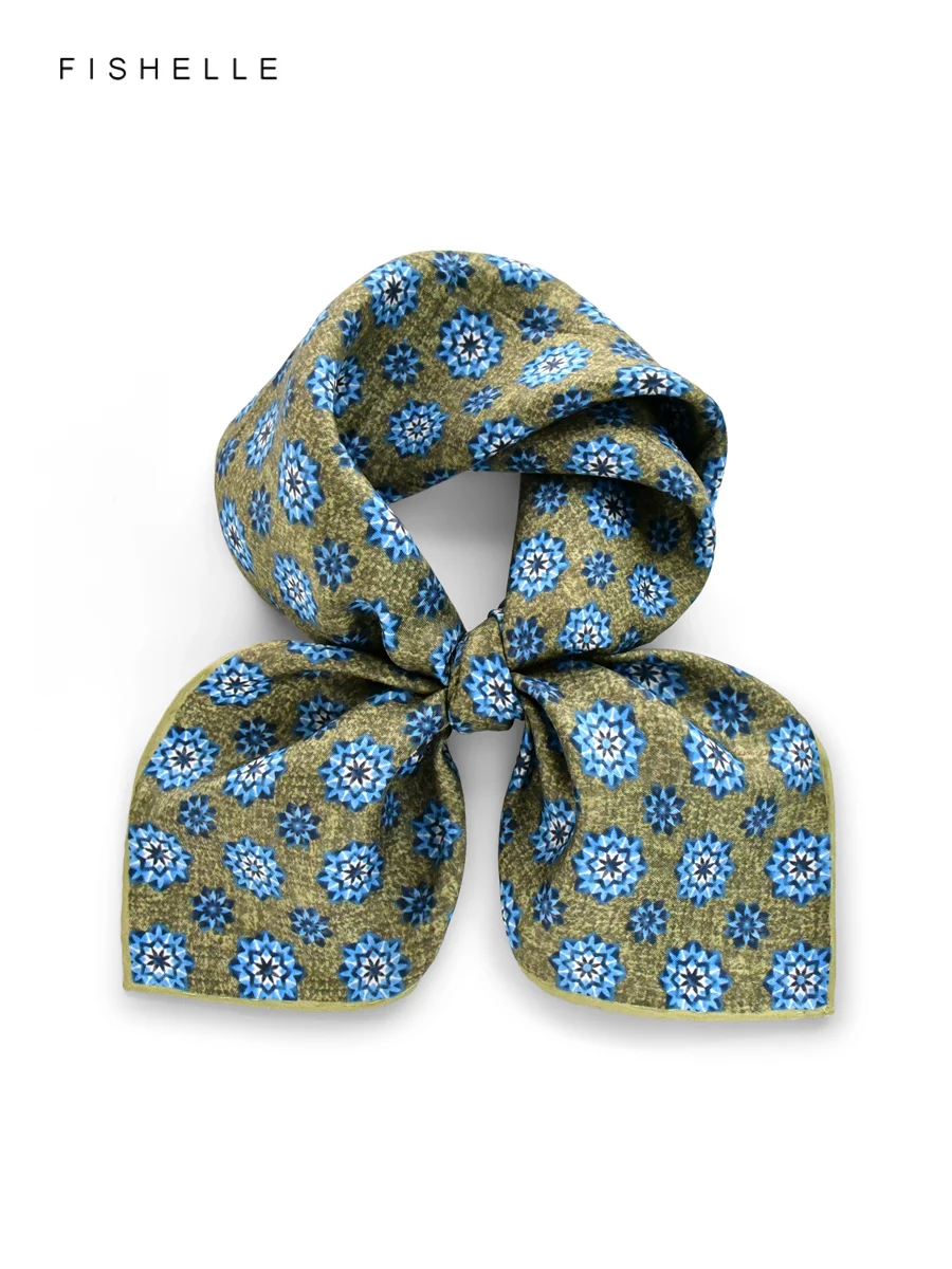 

Травяно-зеленые женские шарфы, 100% шелковый шарф, саржевая шаль, мужской карманный квадратный деловой шейный платок, носовой платок 50 см