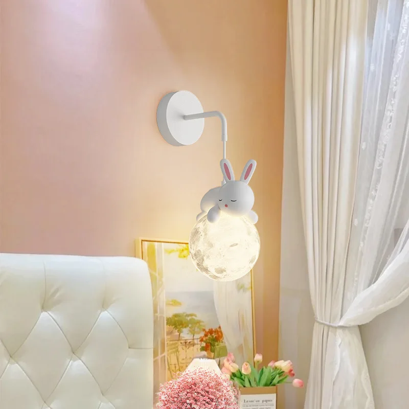 Plafonnier LED en Forme de Lapin Mignon de Dessin Animé, Luminaire Décoratif d'Nik, Idéal pour une Chambre d'Enfant ou un Salon