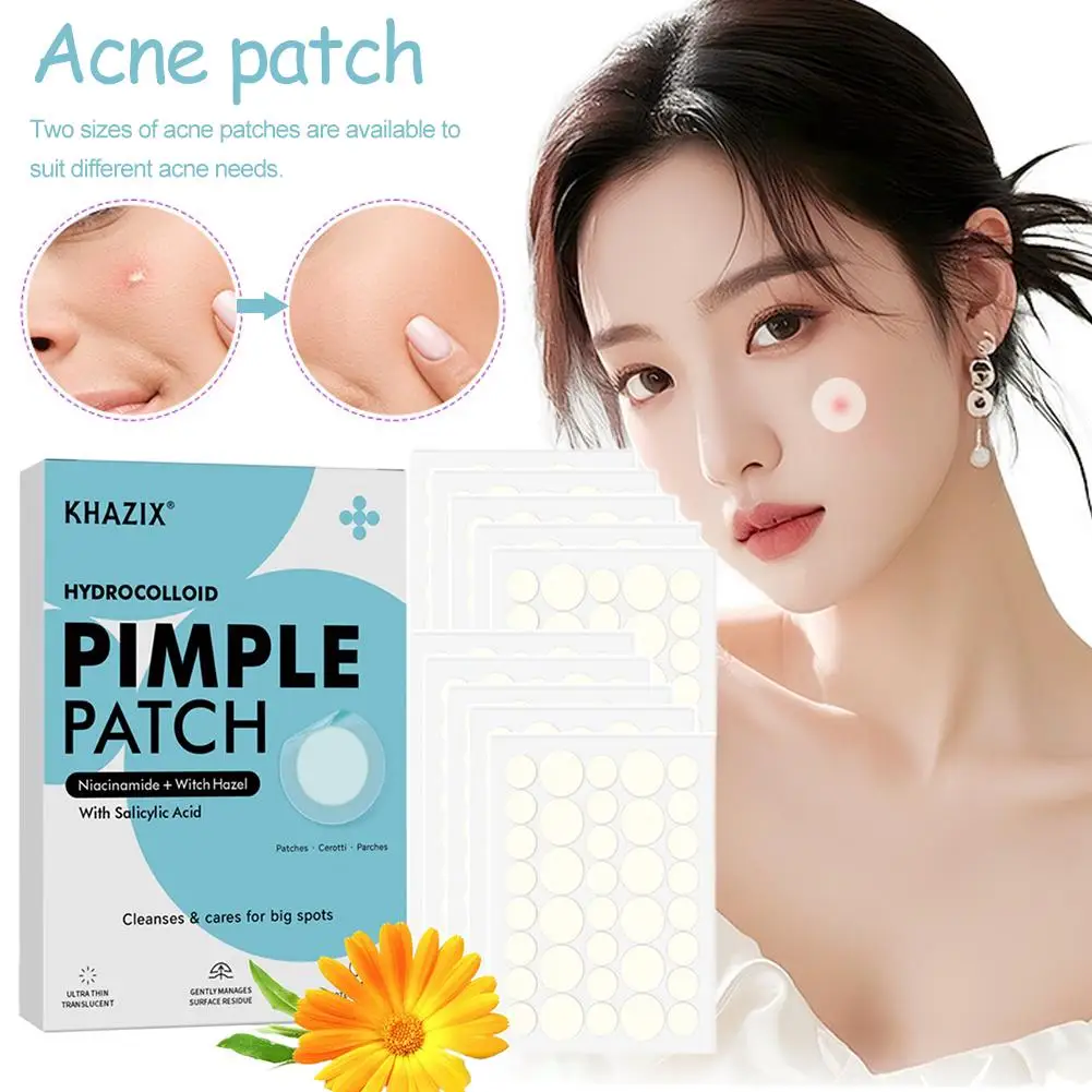 Parches invisibles de hidrocoloide para el acné, parches para espinillas para la cara con aceite de árbol de té y caléndula, pegatinas redondas transparentes 360 C G7K1