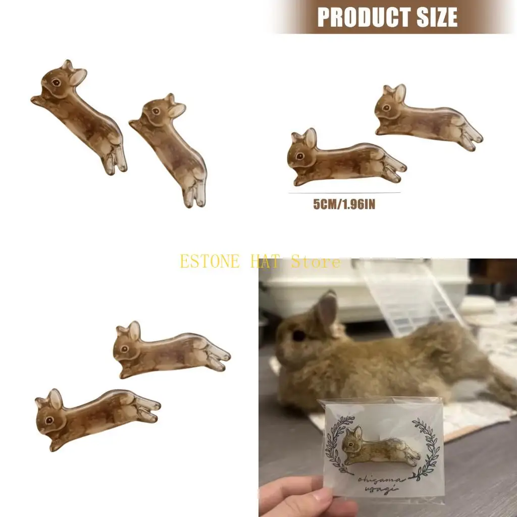 

49MF 2000S Rabbit Hairpin Punk Rabbit Hair Clip Lady Edgy Flat Clip