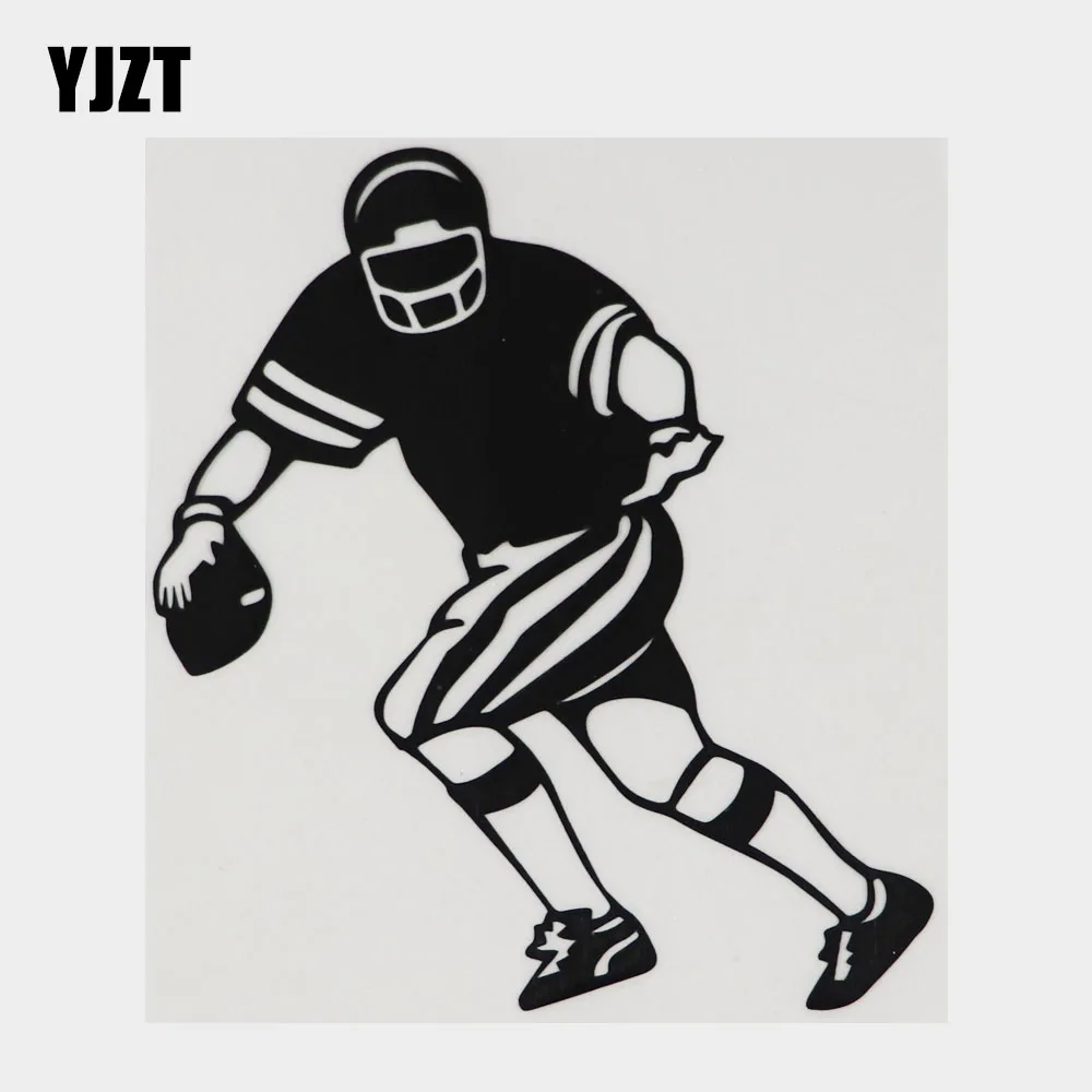 YJZT 12.3CM×14.2CM Car Sticker Football Player Vinyl Ready Decal Black/Silver 8A-1242