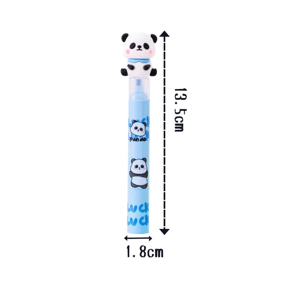 Cartoon Panda Highlighter Pen Portable Colorful Creative Marker Pen 3 Layer Splicing Cute Fluorescent Pen School Office