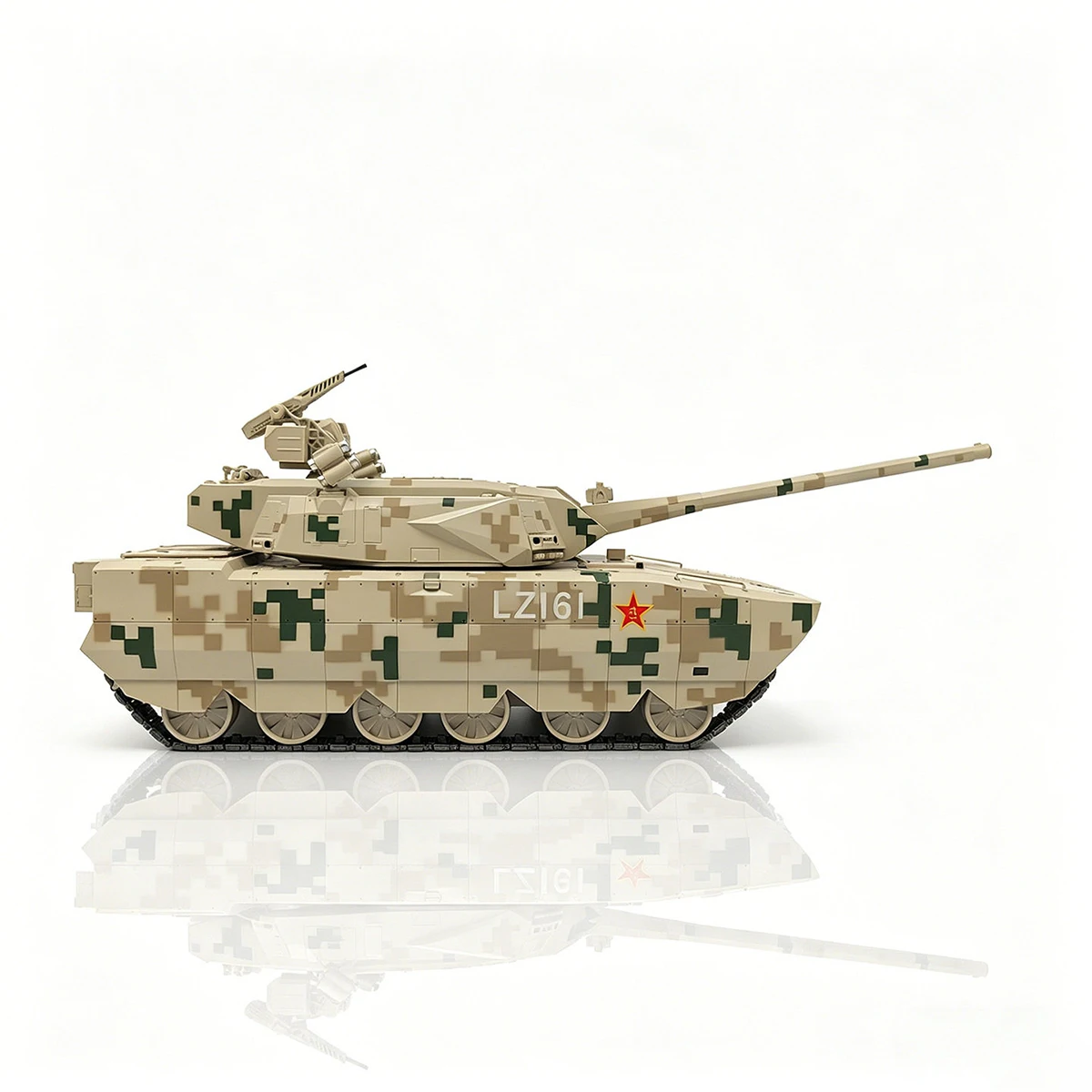 1:28 Scale Diecast Alloy Chinese ZTZ-100 Main Battle Tank Model Militarized Combat Track Type Classic Souvenir Toy Static Displa
