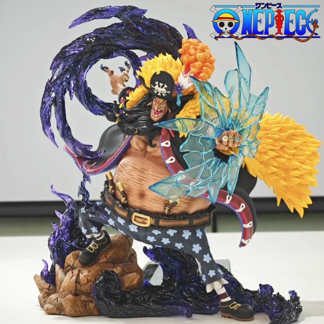 22cm One Piece Anime Figure D Teach Model Dolls Blackbeard Pirates Action Figurine Desktop Collection Kids Gifts