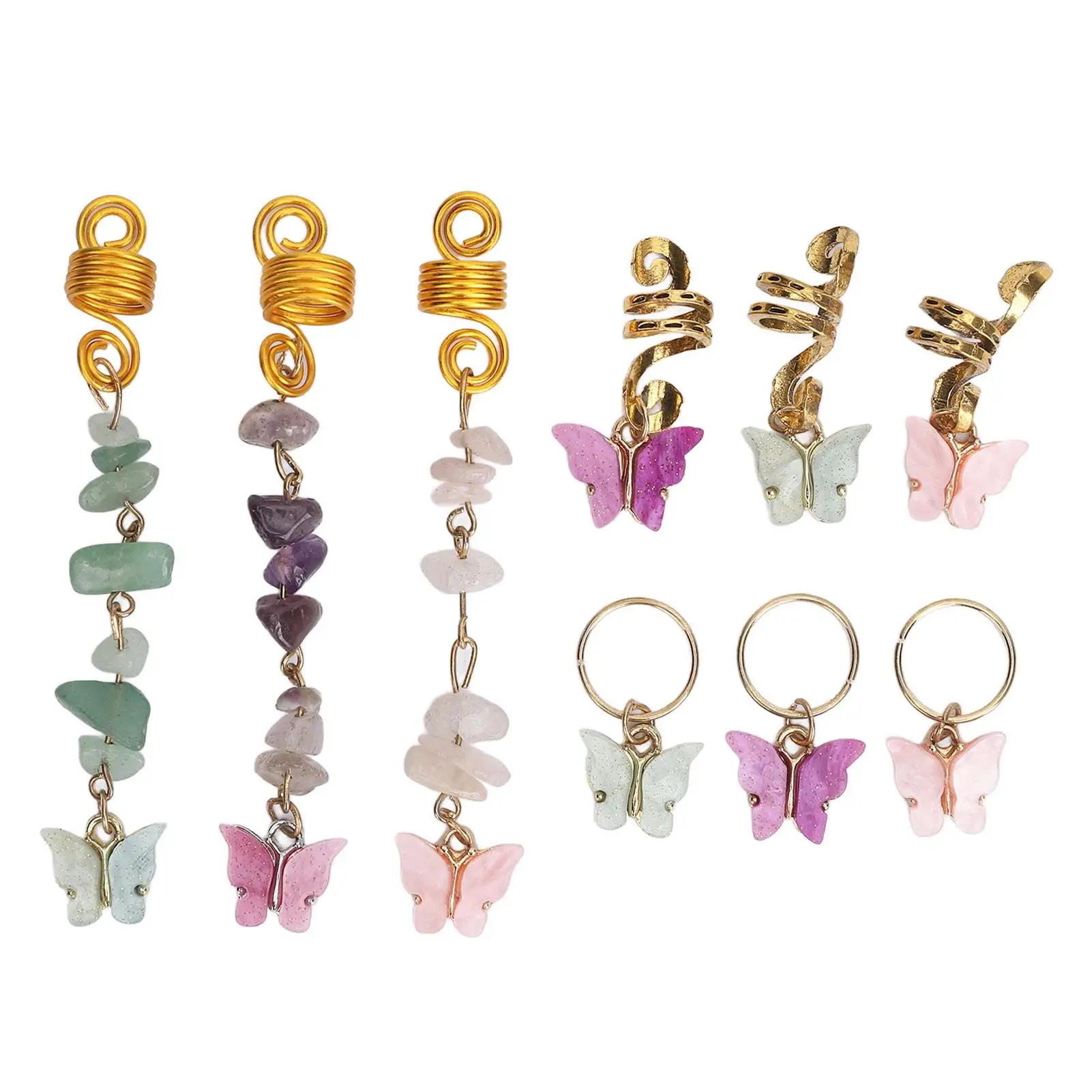 

Colored Pendant Braid Hair Jewelry Lightweight Dreadlock Accessories Versatile Smooth Hair Ornaments for parties