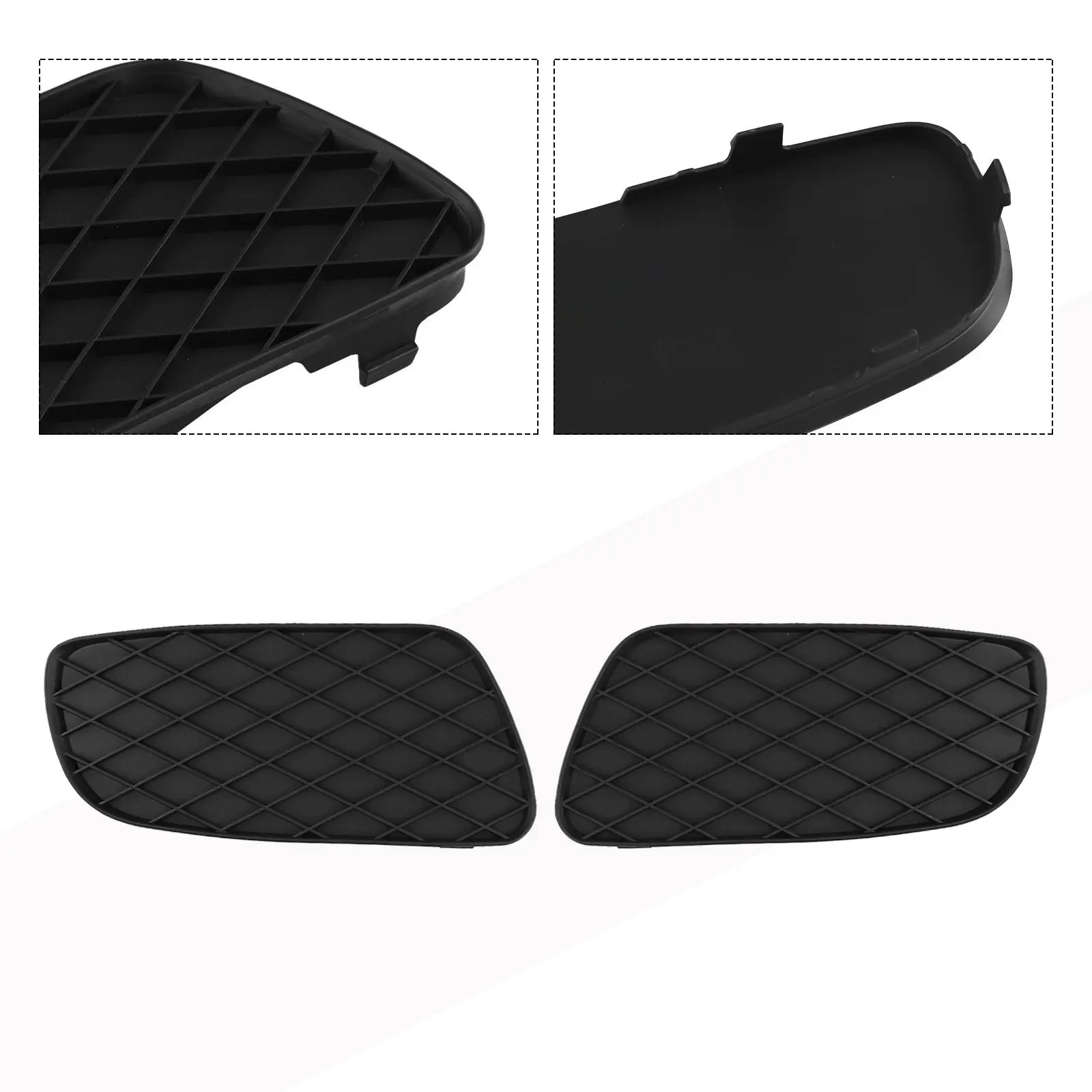 

Front Lower Cover Bumper Grille Good Quality Construction Non-deformation Feature Automotive Fog Light Cover Set