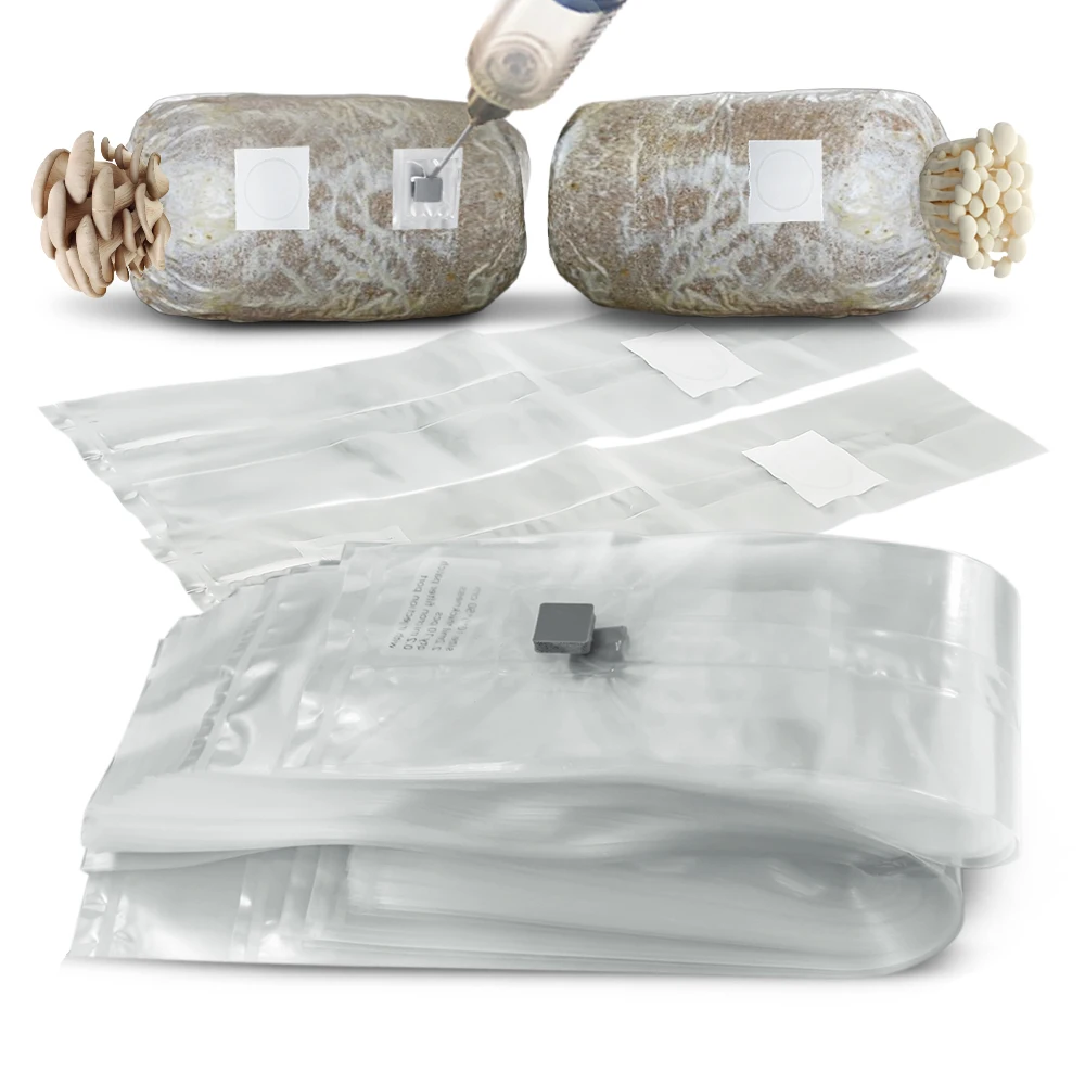 20PCS PP Mushroom Cultivation Bag w/Injection Port 0.2Micron Filter Autoclavable Substrate Spawn Sterilized Hydrated Grain Bags