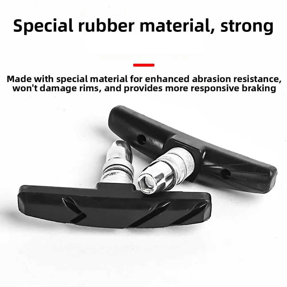 

2 Pairs Bike Brakes Pads Set For MTB Mountain Bicycle V Brake Blocks Bicycle Silent Brake Pads Cycling V Brake Holder Pads