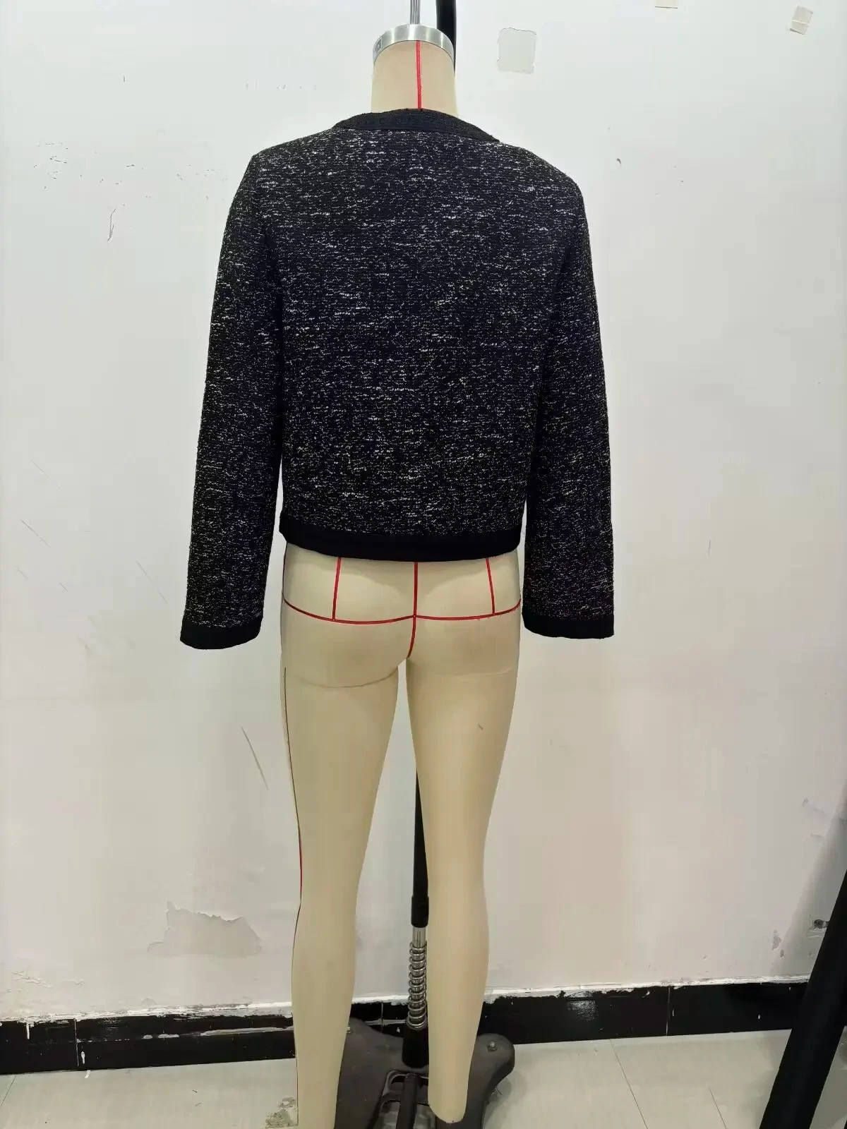 Elegancka, teksturowana kurtka płaszcz damska moda vintage casual okrągły dekolt jednorzędowa długi rękaw szykowny płaszcz biurowy nowość jesień 2025