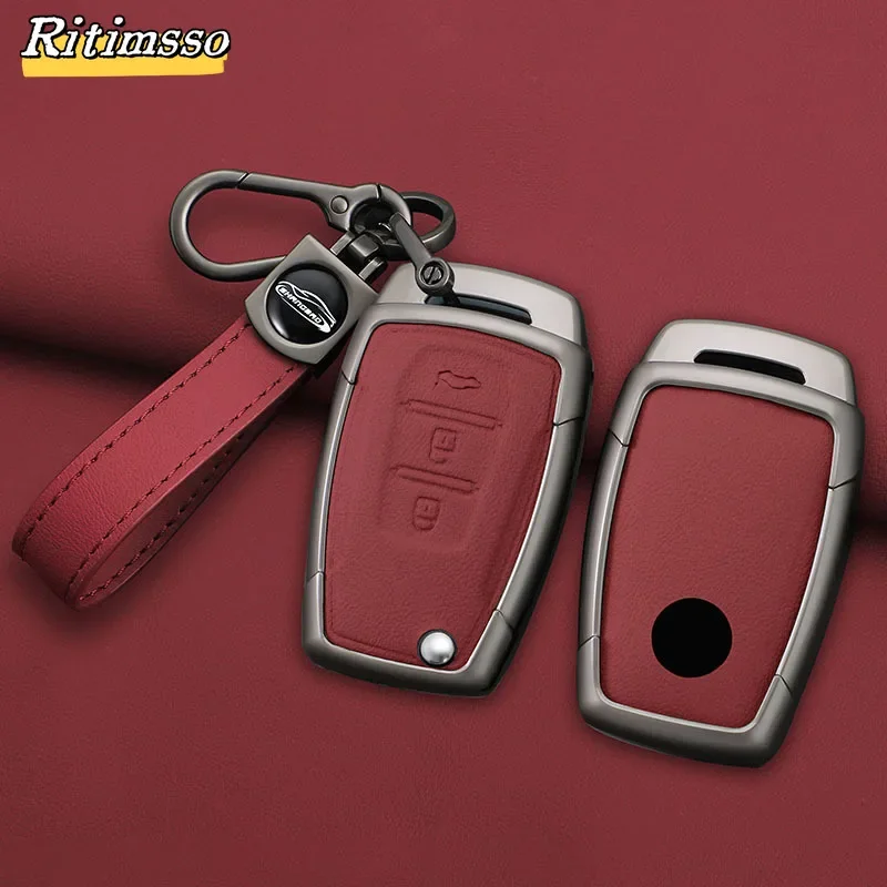 Zinc Alloy Car Flip Key Cover Case Shell Fob For SsangYong Kyron 2 Sanka Actyon Korando Tivoli Rexton  Protector Holder Keychain