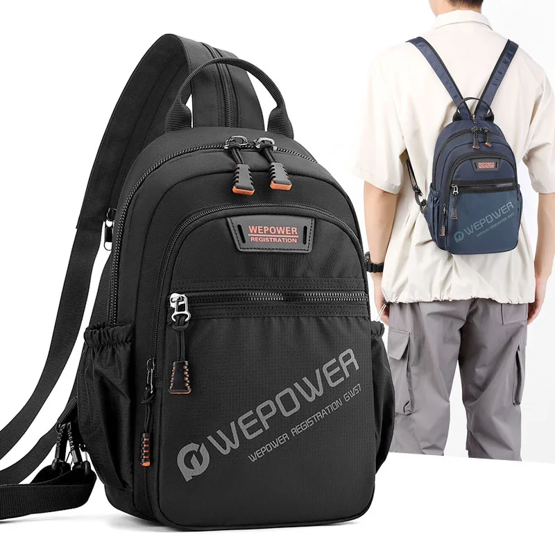 

Waterproof New Style Men's Casual Bag Large Capacity Crossbody Sling Chest Bag Lightweight Outdoor Travel Backpack