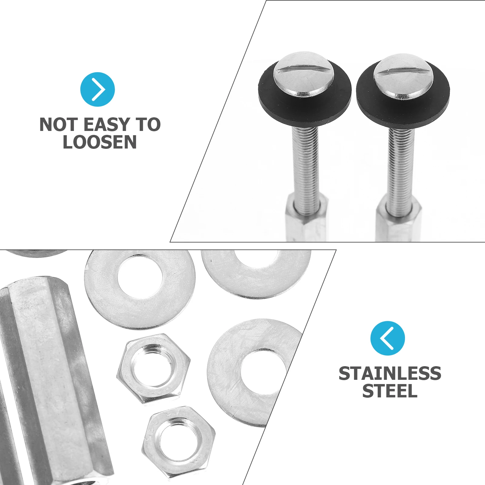 

4Pcs Toilet Tank Screw Bolt Durable Stainless Steel Replacement Fixing Kit Secure Toilet Tank Bowl Fast Install