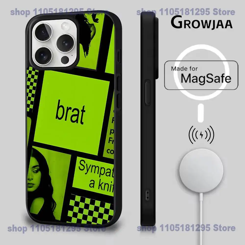 حافظة هاتف Charli XCX Brat لهاتف iPhone 17,16,15,14,13,12,11,Pro,Max,Plus,Mini,SE4,E شحن لاسلكي Magsafe مغناطيسي #6