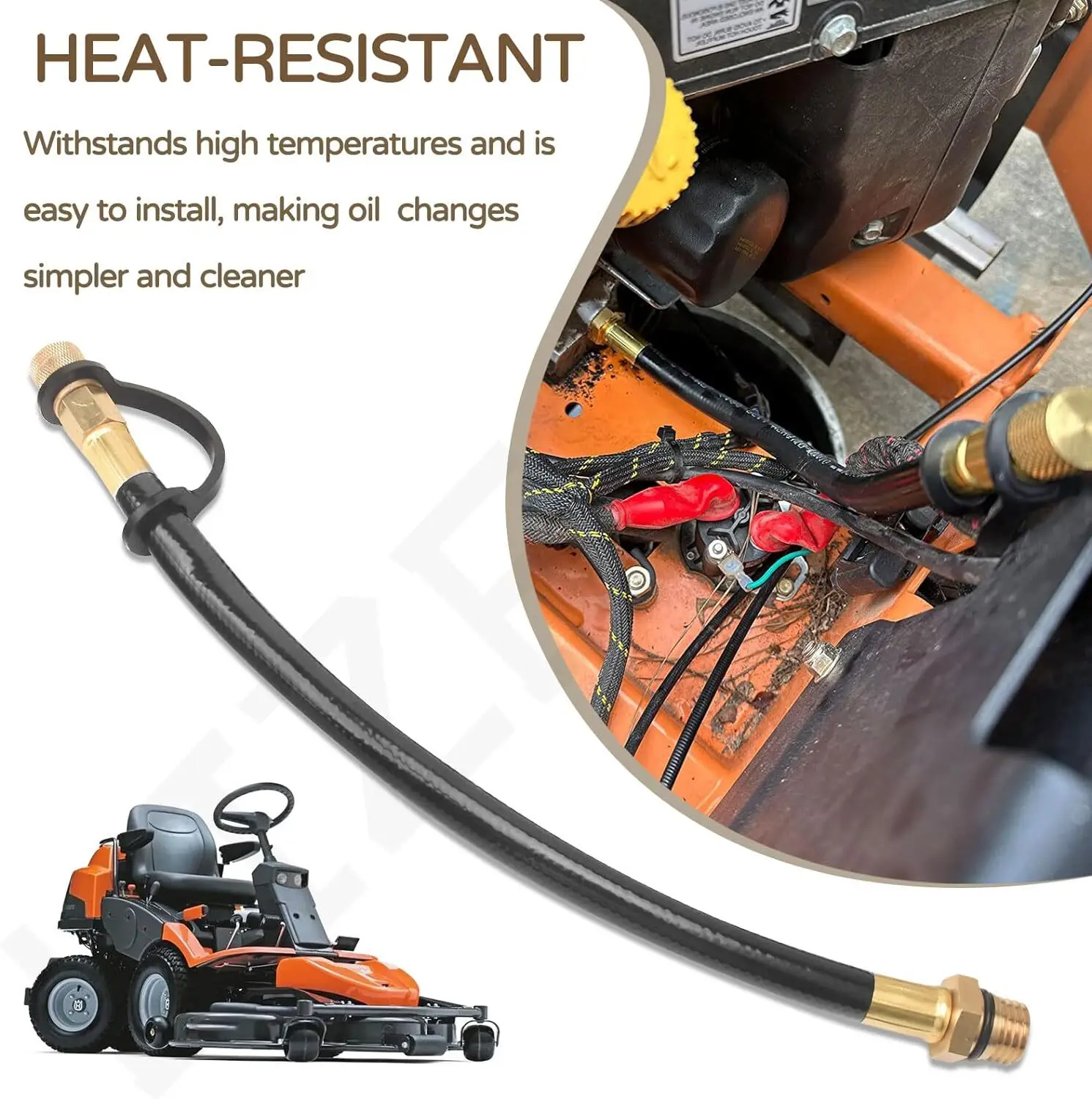 51044-0902 خرطوم تصريف الزيت المطاط والنحاس لمحركات Kawasaki FH FR FS FT FX FR730V FR691V FR651V FR600V Kubota Z412 Z122R