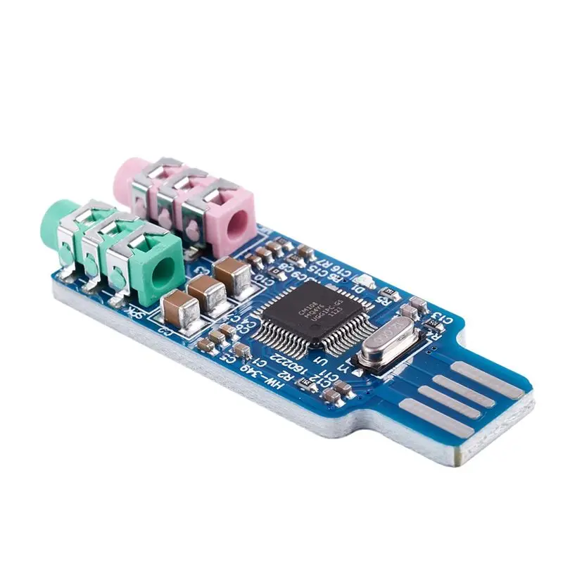 Leading-10X Free Driver USB Sound Card CM108 USB Sound Card Chip Blue