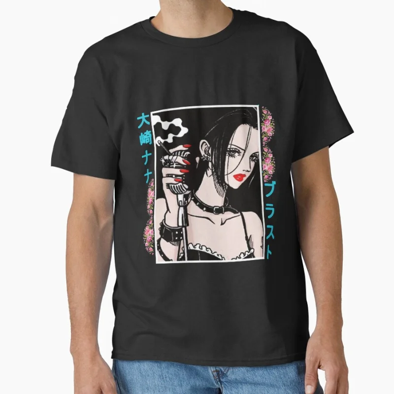

Nana 1027 The Black Stones Punk Band Anime T shirt for man Large size Tops Manga Graphic Print Y2k Clothes Cartoon Tee