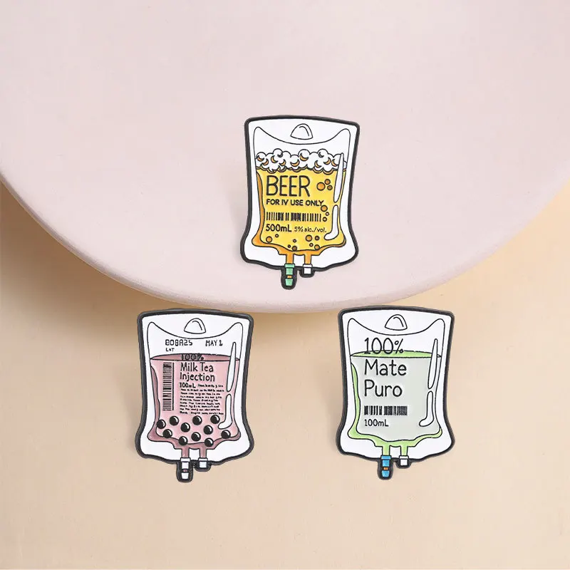 Cartoon Infusion Bag Enamel Brooches Lapel Pins Hourglass Card Book Crane Coffee Brain Candle Frog Metal Badge Punk Jewelry Gift