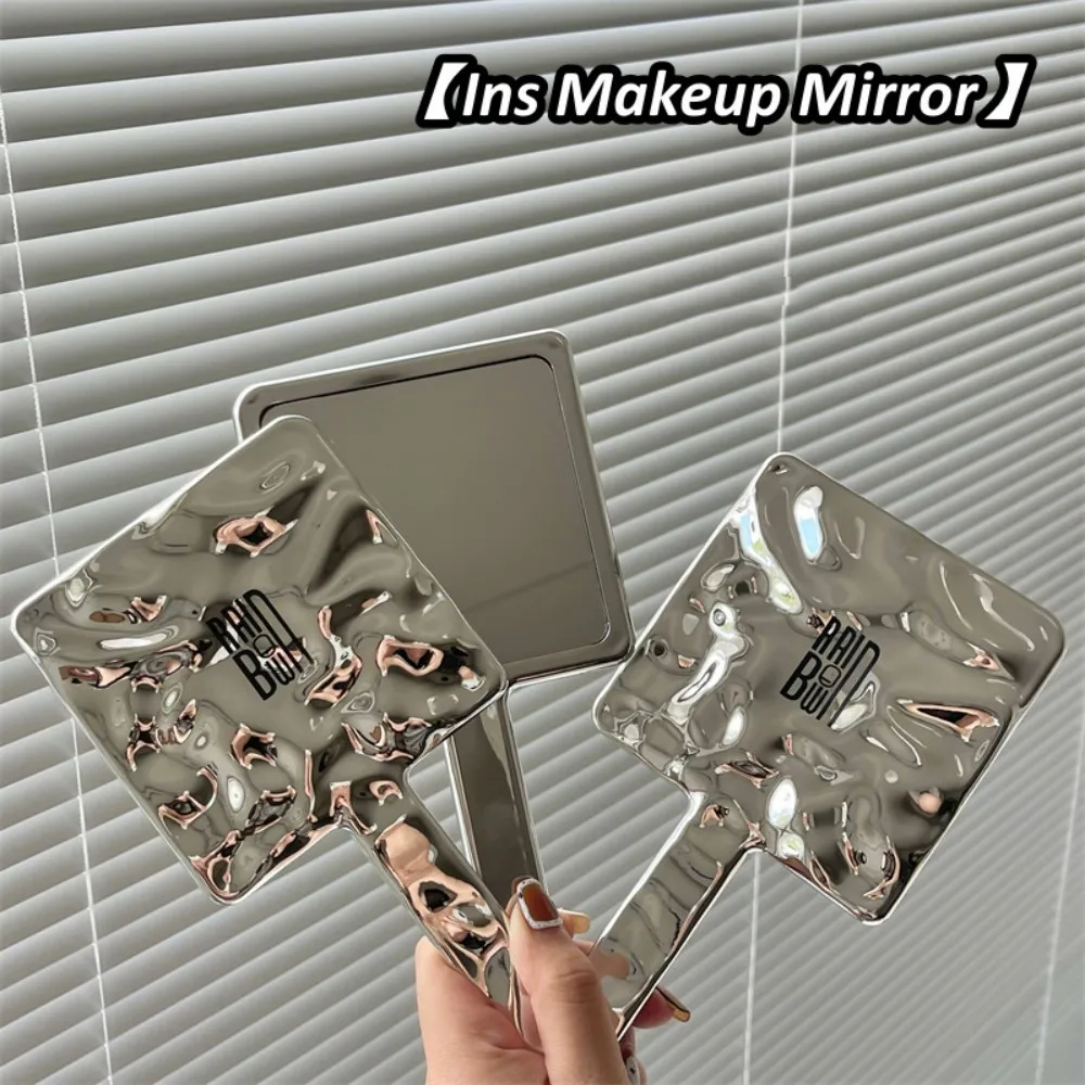 Ins Liquid Wave Makeup Mirror Hand-Held Cosmetic Mirror/Portable Small Double-Sided Miroir Folding Compact Travel Beauty Mirror