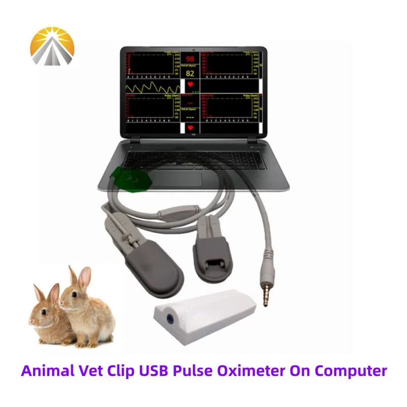 Portable PC Based USB Pulse Oximeter Oximetry SpO2 Sensor For Adult Child Neonate Animal Veterinary Clip with Computer Software