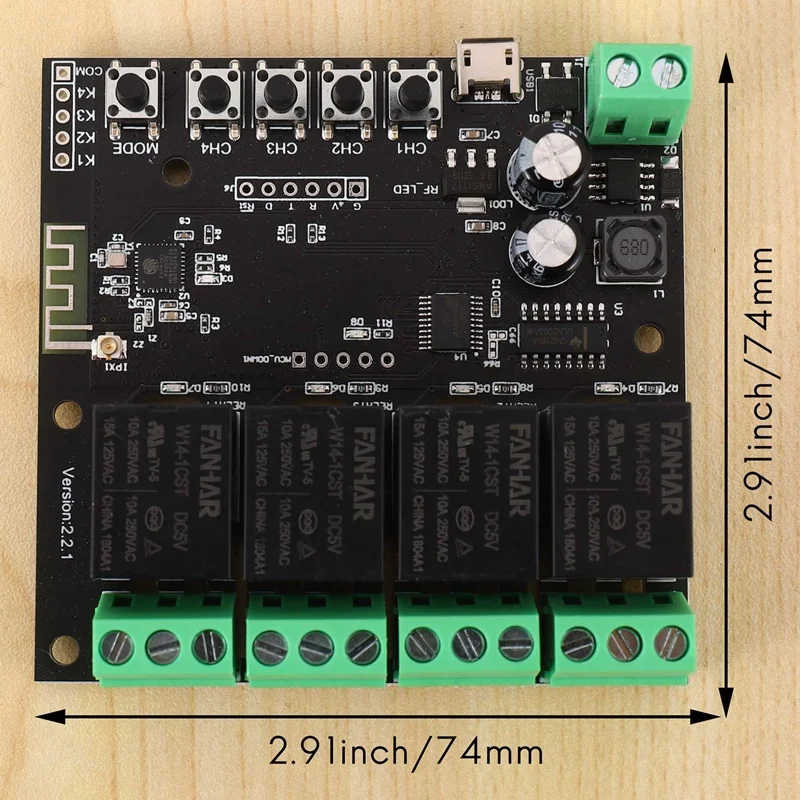 4CH Tuya สวิตช์โมดูลสวิตช์ WiFi รีเลย์ไร้สายควบคุมการรีโมทแอปเวลาอัจฉริยะสำหรับสวิตช์สมาร์ทโฮม