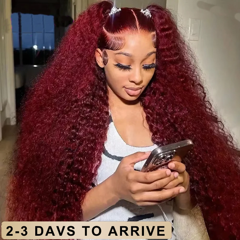 

30 40 Inch 99J Burgundy Deep Wave Wigs 13x6 Hd Lace Frontal Human Hair Wig 13x4 Closure Wet And Wavy Water Wave Wig For Women