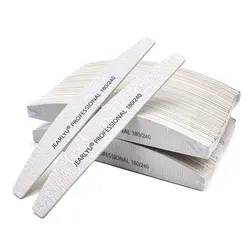 100pcs/Lot Professional Wooden Nail Files 180/240 Buffer 100/180 Grey Boat Wood Sandpaper Block Gel Polisher Sanding Nail Files