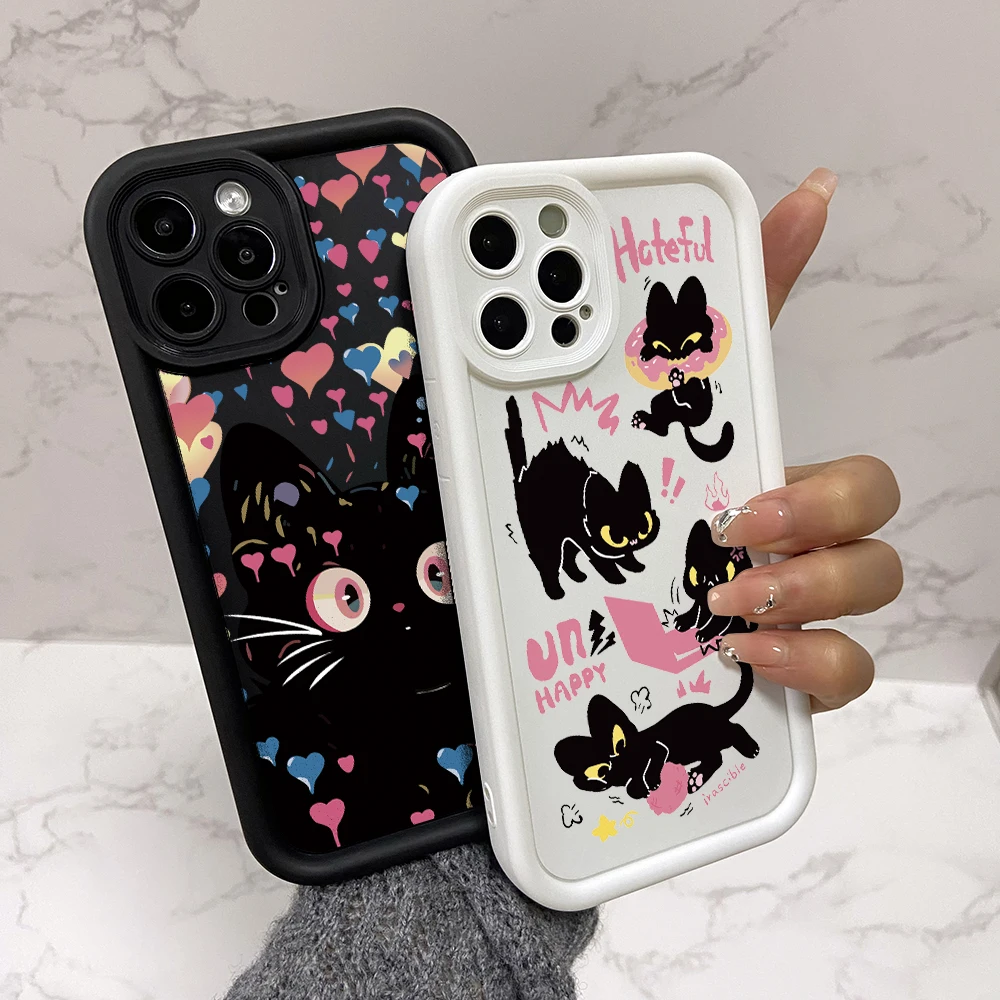 Doodle Cat Phone Case for OPPO Realme C55 C53 C51 C35 C33 C31 C30 C25 C21 C20 C17 C15 C12 C11 C3 11 9i 8i 7i 5i 4G 5G Soft Cover