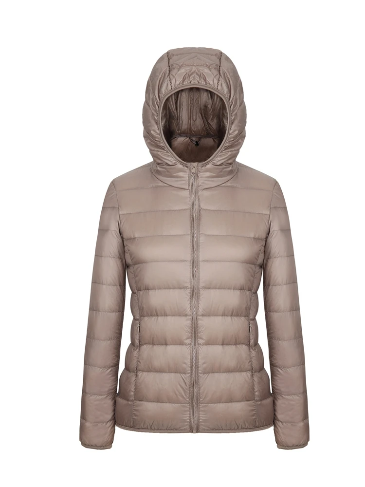 NewBang-Chaqueta de plumón ultraligera para mujer, abrigo cálido de pato blanco, Parka con capucha, talla 8XL, 9XL, Otoño e Invierno