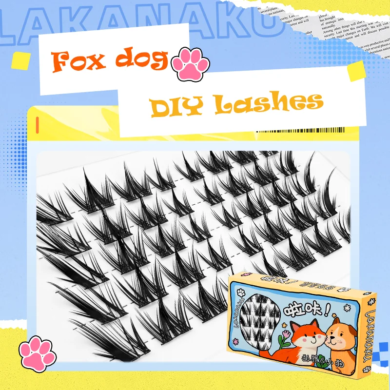 フォックスアイクラスターまつげふわふわ個別既製まつげ DIY Cilios