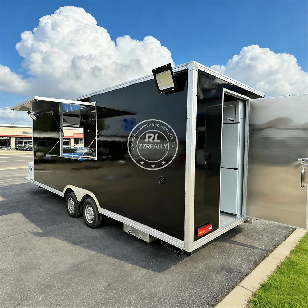 

New Design Outdoor Custom Fully Equipped Bbq Mobile Food Truck Trailer Portable Beverage Ice Cream Food Trailer For Sale