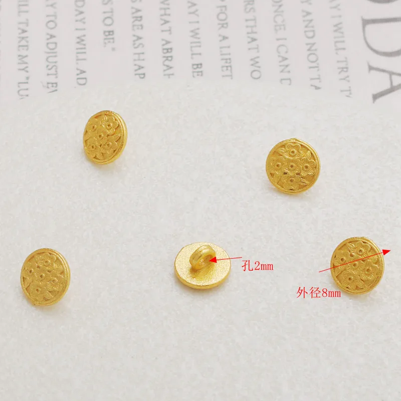 18K Gold-plated Sand Gold Five-flower Button Bead Spacer Inlaid Zircon Ball Pendant DIY Bracelet Necklace Jewelry Accessories
