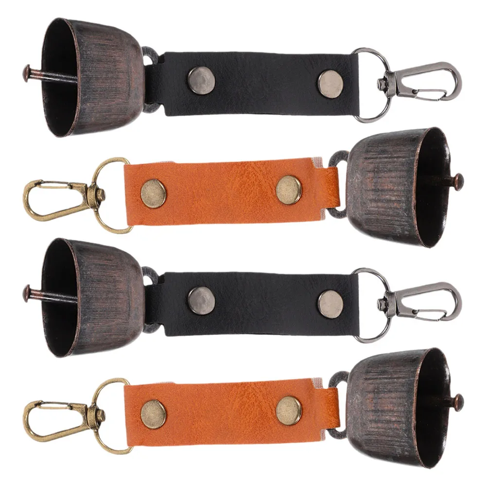 

4Pcs Outdoor Bell Pendant Keychain Bear Aluminum Cycle Bells Mountain Bike Small Pu Handmade Hiking Camping MetalCowbell
