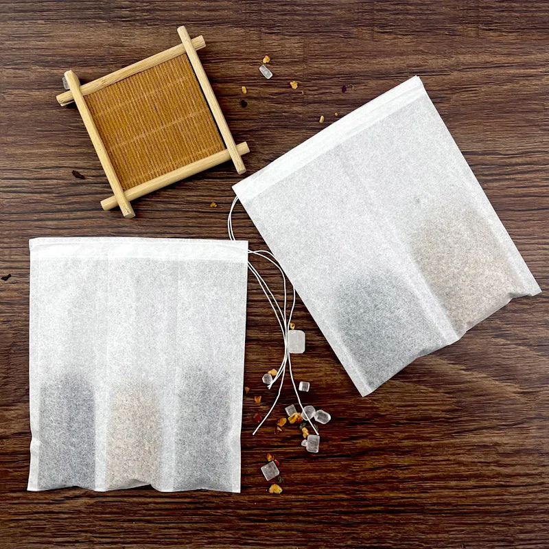 500pcs Empty Paper Tea Bag With String Filter 2/3 Grids Separate Sachets Drawstring Disposable Coffee Loose Tea infuser Teabags