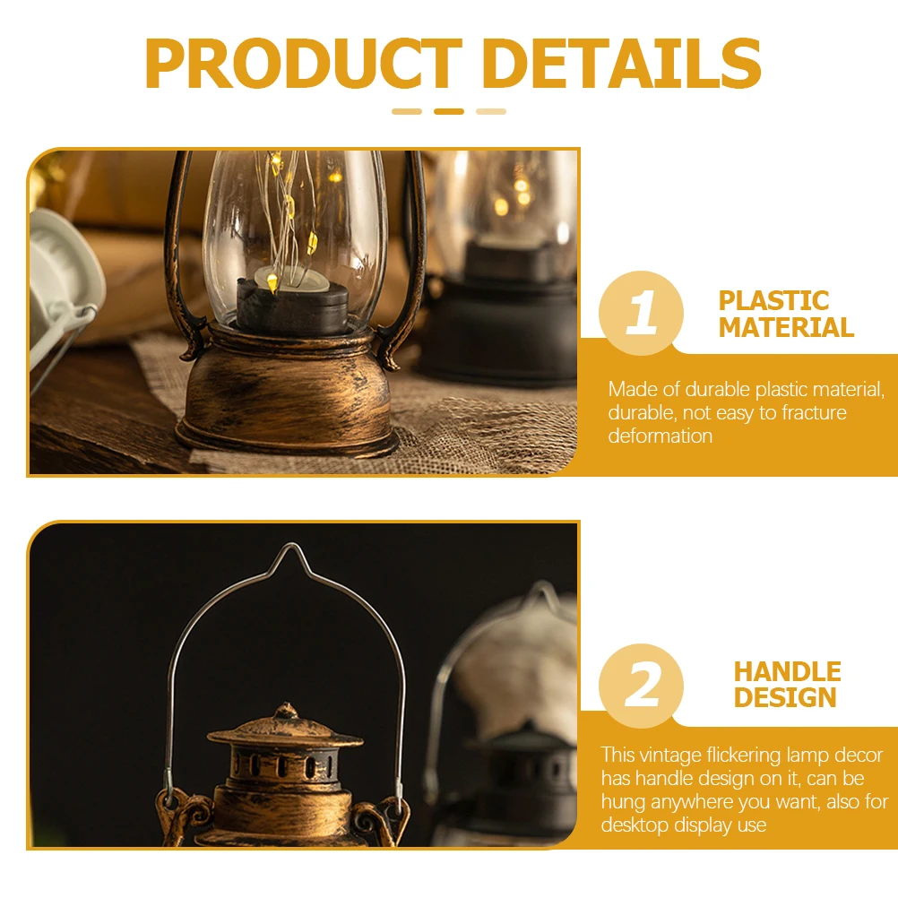 Retro LED Electronic C les Operated Flickering Flame Decor Lamp for Xmas Bookshelf Wall Yard LED Lighting