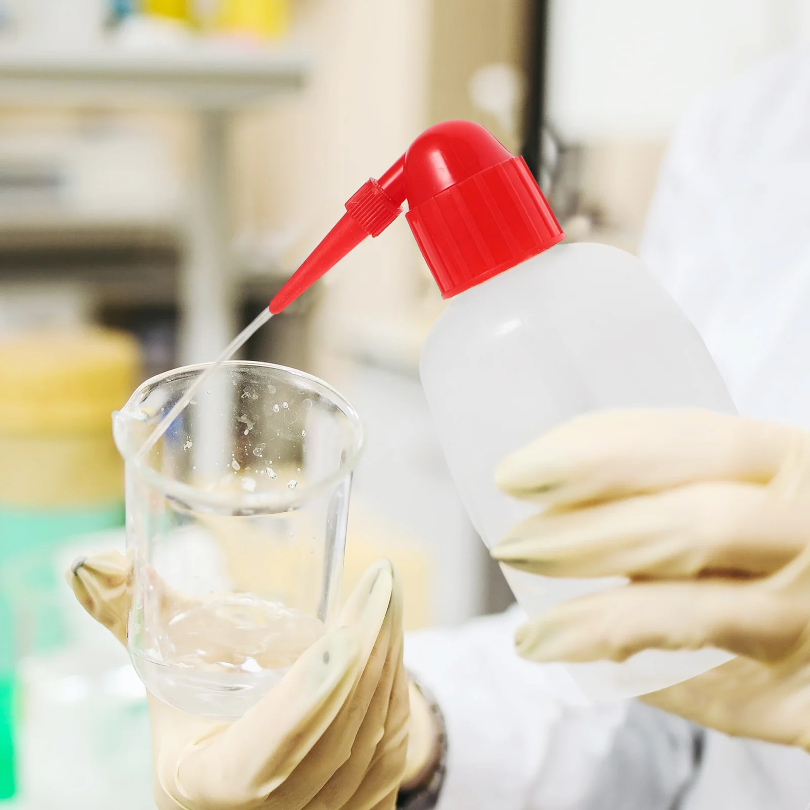 2 Pcs Graduated Narrow Mouth Plastic Washing Bottle With Scale Portable Laboratory Cleaning Bottle Lab Graduated Bottle Pointed