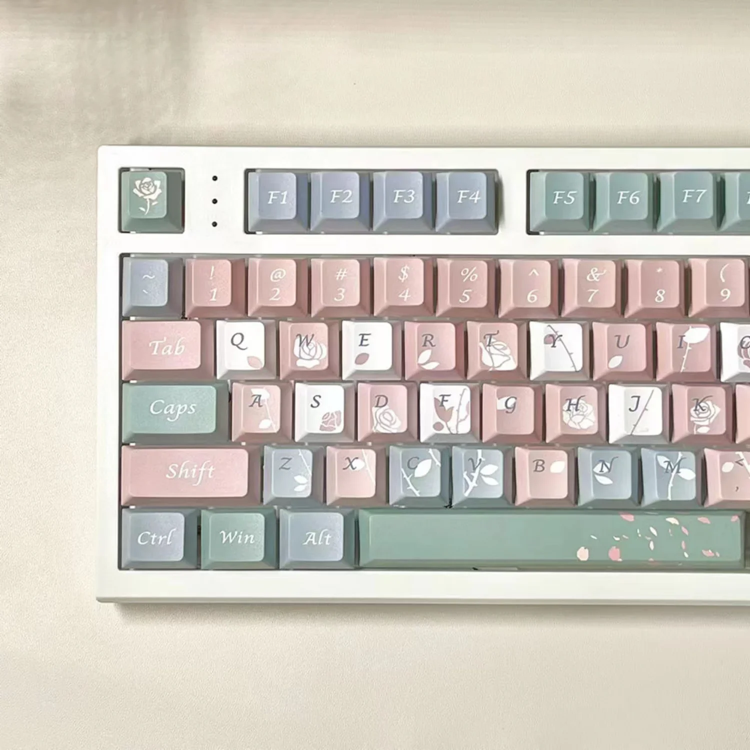 

Old Testament Rose Cherry Keycaps PBT 129 Keys Heat Sublimation for MX Switch 60/71/84/90/104/108 Mechanical Keyboards