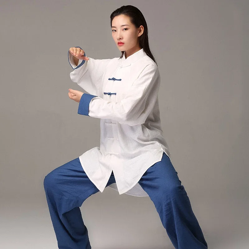 Linen Tai Chi Clothes Wushu Clothing Kung Fu Dress Martial Art Uniform Unisex Women And Men Kun Master Multicolor 2023 New Style