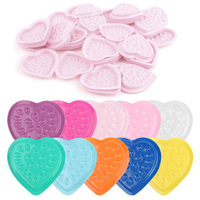 100 pcs Disposable Pvc Heart shape Flower Holder Sticker Lash Glue Adhesive Pallet For Women Eyelash Extension Makeup Tools