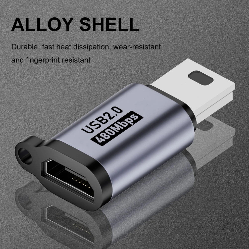 2Pcs Type C Female To Micro USB Male Converter 5V 2A Type C Female To Micro USB/ Mini USB Converter 480Mbps for Phone/Tablet/PC