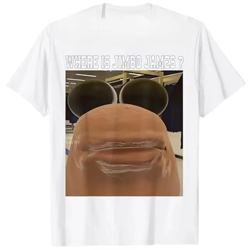 أين هو الدودة ماركوس جيمبو جيمس ميمي تي شيرت الفكاهة مضحك Y2k تصميم الجرافيك قصيرة الأكمام الجولة الرقبة قائلا تي شيرت بلايز Y2K