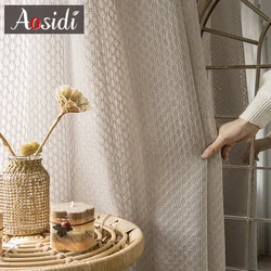 Modern Hall Tulle Sheer Curtains for Living Room Bedroom Linen Voile Curtain Window Treatement Ready-made Drape Gauze Home Decor