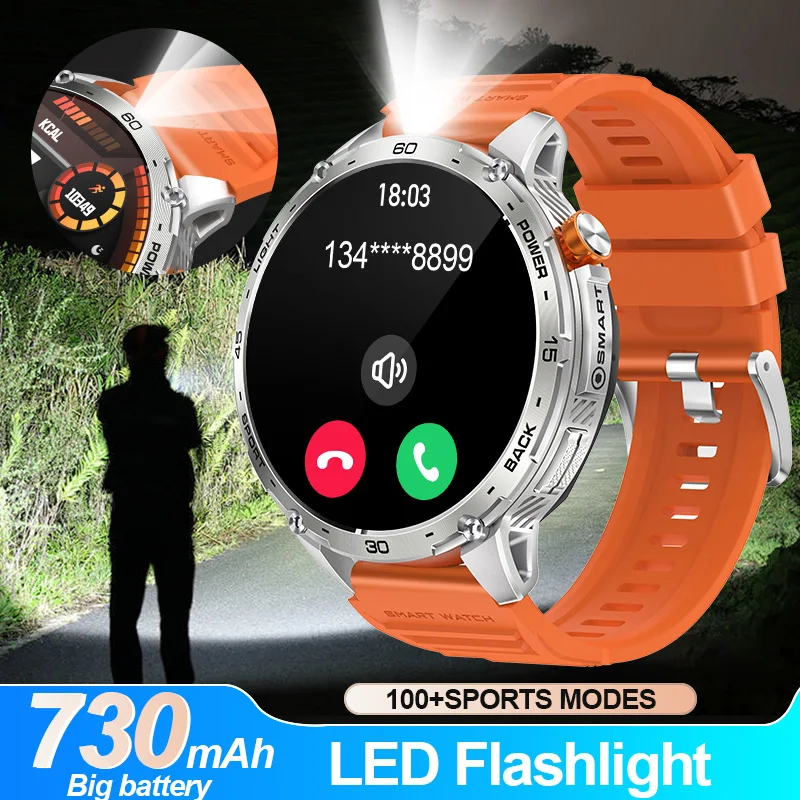 

LIGE 1.75"AMOLED HD Screen Bluetooth Call Smart Watch Men Sports Fitness Tracker Heart Monitor 730mAh Smartwatch For Android iOS