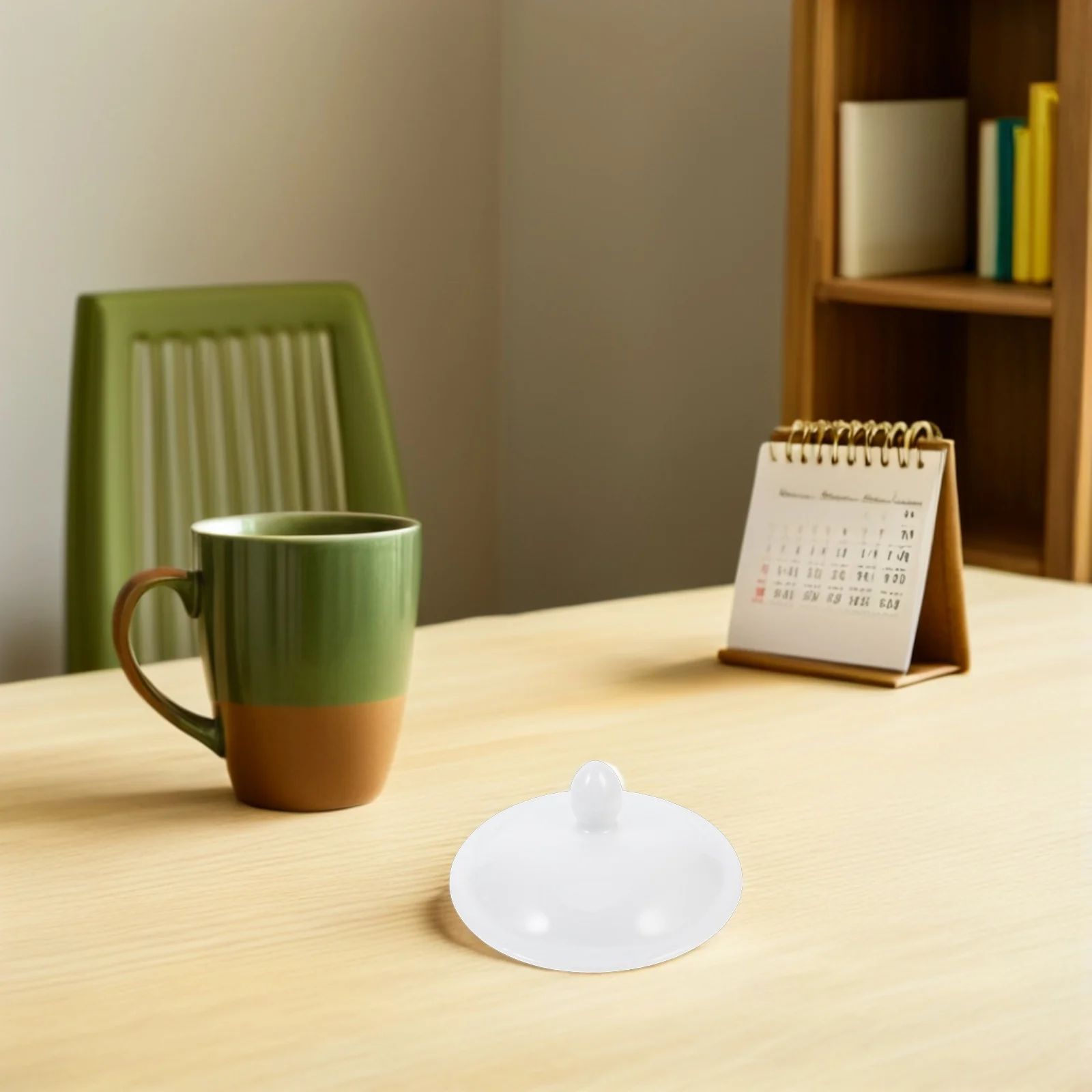 

2Pcs Ceramic Tea Cup Lids Decorative Replacement Covers 7.8cm Inner Diameter Spill Proof Mug Lid Replacement Easy Clean Cups