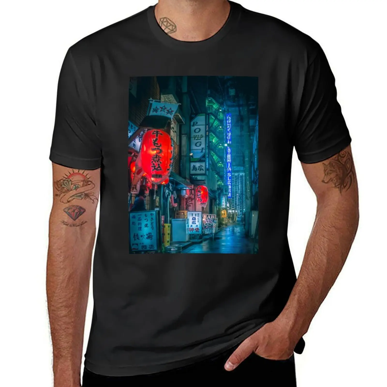 Japanese Lantern T-Shirt heavyweights plus sizes clothes for men