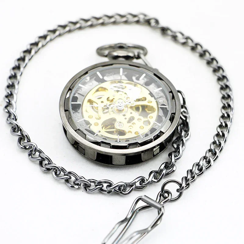 Capless Mechanical Pocket Watch Creative Without Cover Retro Pendant Casual Fashion Necklace Clock Fob Watches Reloj Mecánico