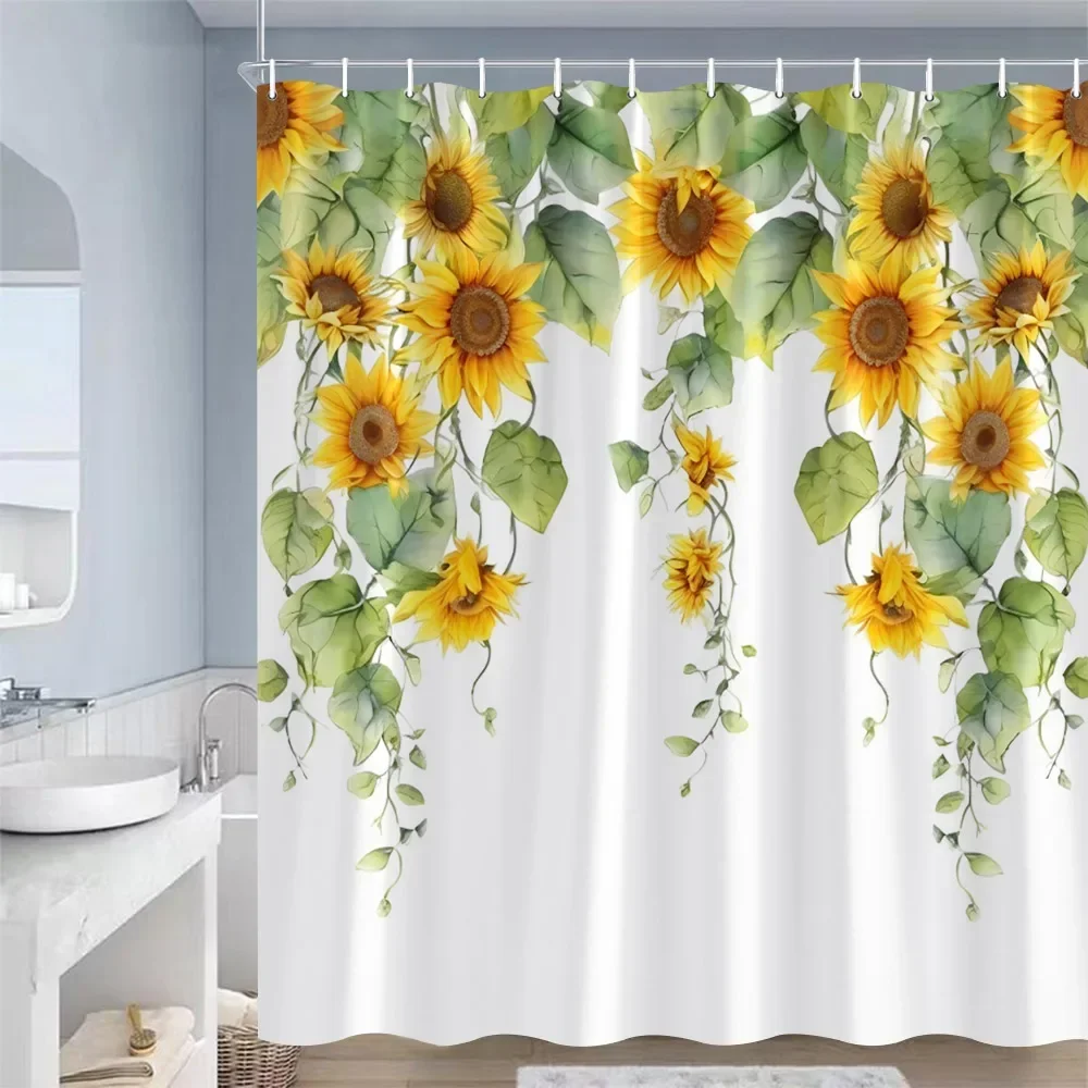 Nature Scenery Shower Curtain Pink Red Orchid Blossom Butterfly Lake Water Floral Theme Bathroom With Hook Waterproof Screen