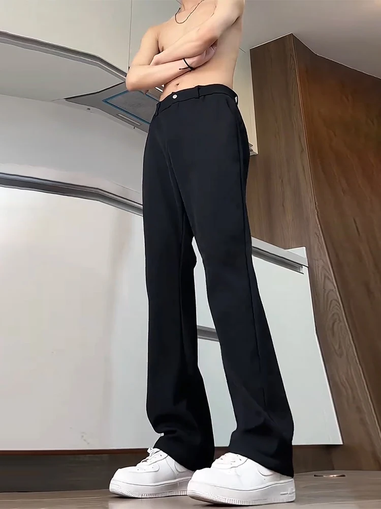 

Bla Fce Lined Straight Leg Men's Dr Pants Drapey Autumn Winter American Sle Lengthening Legs Trousers Casual Pants