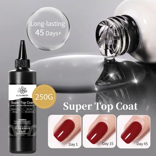 Imagen 2 del producto BORN PRETTY 250g Super Top Coat Gel Esmalte Base Gel Mate Top Coat Barniz semipermanente Soak Off Nail Art Gel funcional