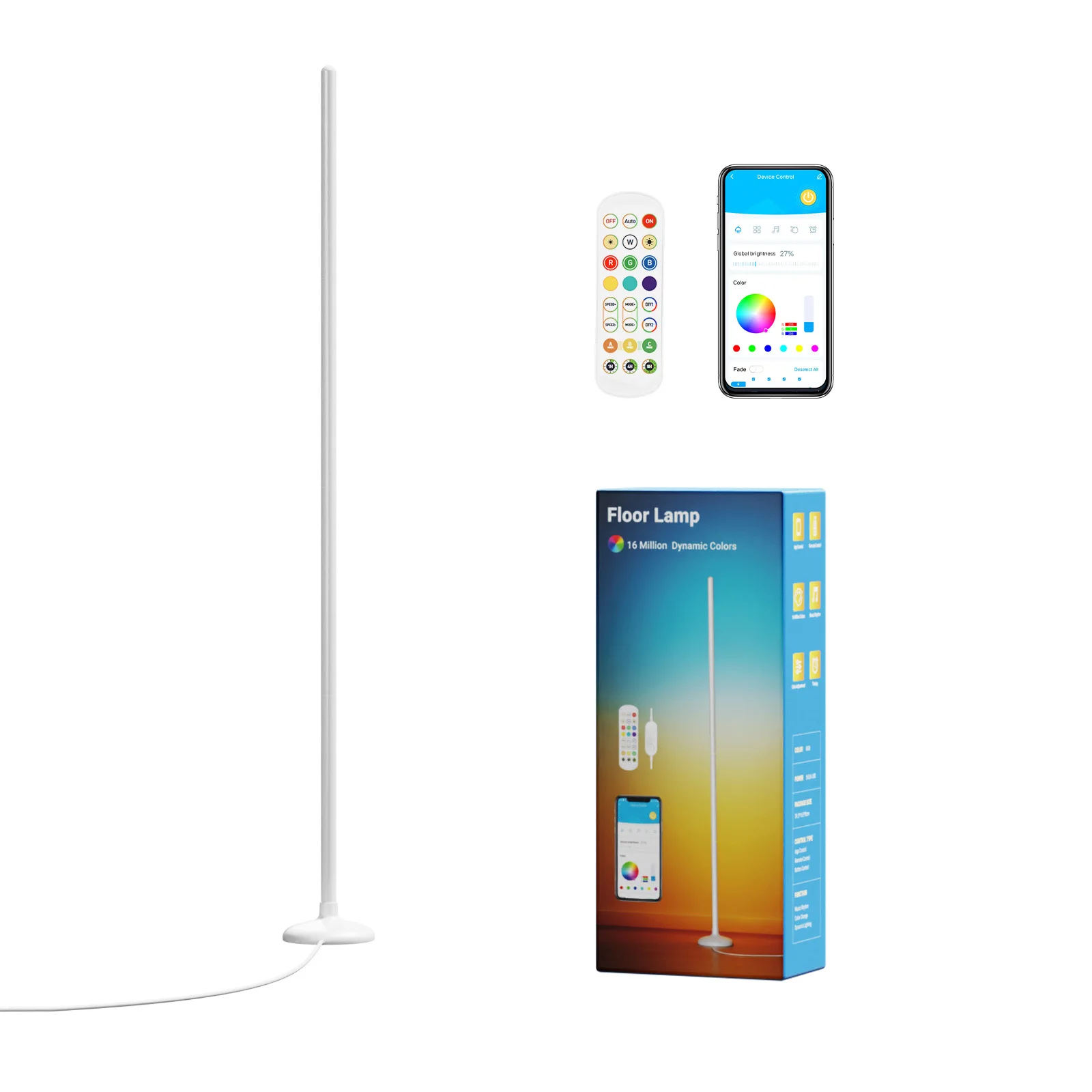 RGBIC Built-in with Segmented Splicing, 5V Low Voltage 10W Energy-Saving, Design for Modern Home Floor Ambient Lighting