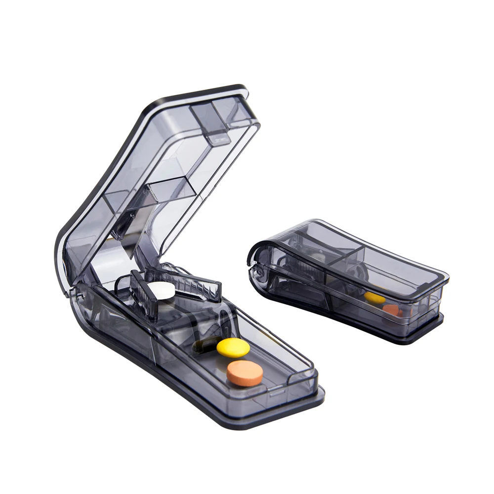 Portable Pill Cutter Box Mini Drug Box Tablet Cutter 6 Colors Pill Case Storage Crusher Travel Pill Box